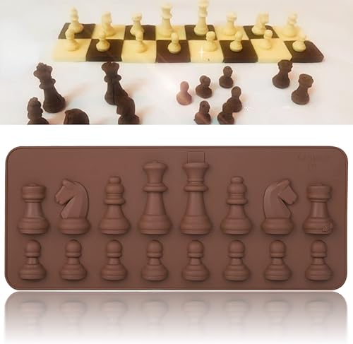 Molde de silicona, molde de chocolate, molde de caramelo, pieza de ajedrez, molde de caramelo de chocolate de silicona para decoración de pastel de