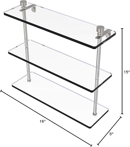 Miniatura 10 de Allied Brass FT-522 Foxtrot Collection Estante de cristal triple de 22.0in, bronce aceitado