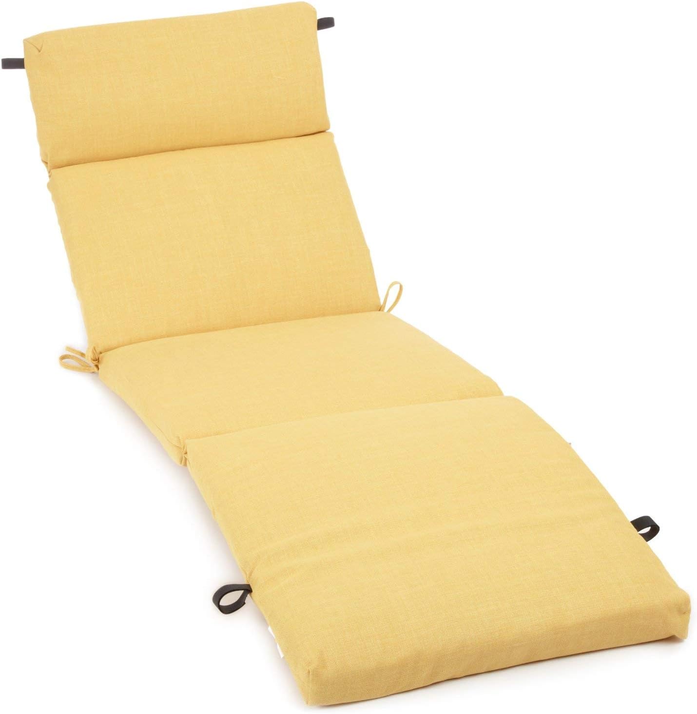 Blazing Needles Indoor/Outdoor Chaise Lounge Cushion, 72" x 24", Lemon