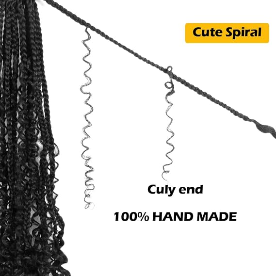 9 PCS 12 Inch Goddess Box Braids Crochet Hair for Black Women 1B