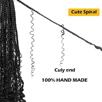 9 PCS 12 Inch Goddess Box Braids Crochet Hair for Black Women 1B