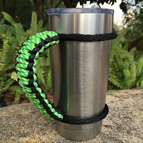 MOCE Handmade Paracord Handle for Yeti/Rtic/Ozark Trail Rambler 20 Oz Tumbler. Green/Black MOCE Handmade Paracord Handle for Yeti/Rtic/Ozark Trail Rambler 20 Oz Tumbler. Green/Black