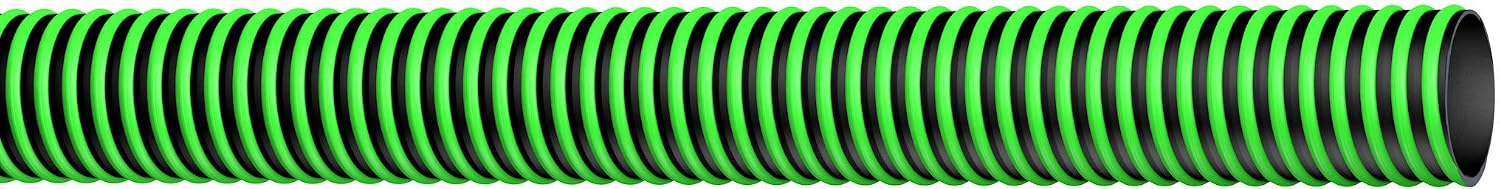 Continental Green Hornet XF Black Rubber Suction & Discharge Hose, 1-1/4" ID x 100' Length Reel, 29" Mercury Vacuum Rating, 50 PSI Max Working Pressure
