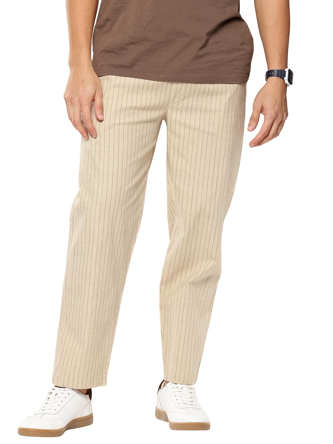 divisive Men's Striped Comfort Fit Casual Linen Blend Trouser Pyjama Lounge Pant-picture-44