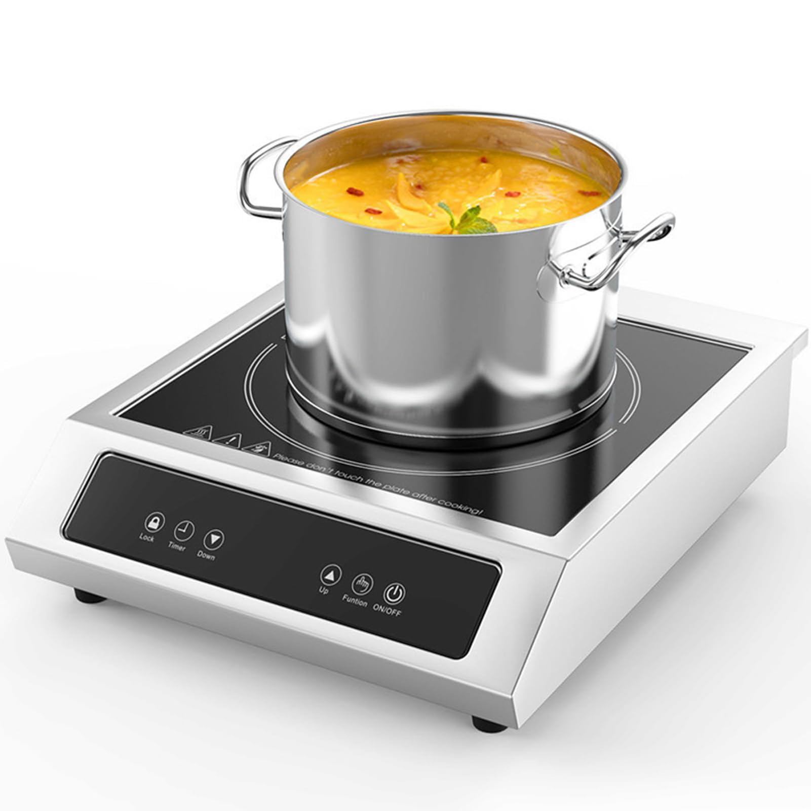 Trangle De Cuisson à Induction, 3500w Portable Electric Induction Hobs Avec Une Capacité De Charge Et Un Verrouillage De Sécurité De 110 Lb, 9 Niveaux De Puissance, Contrôle Tactile Et Minuterie