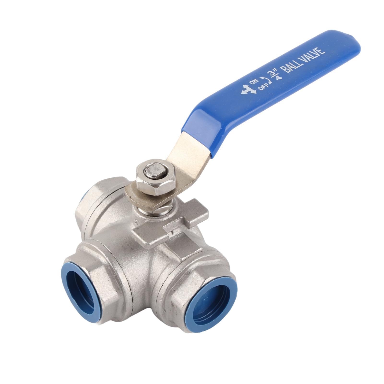 Vanne à bille 3 voies 3/4 femelle DN20 inox T vanne de dérivation hydraulique avec poignée