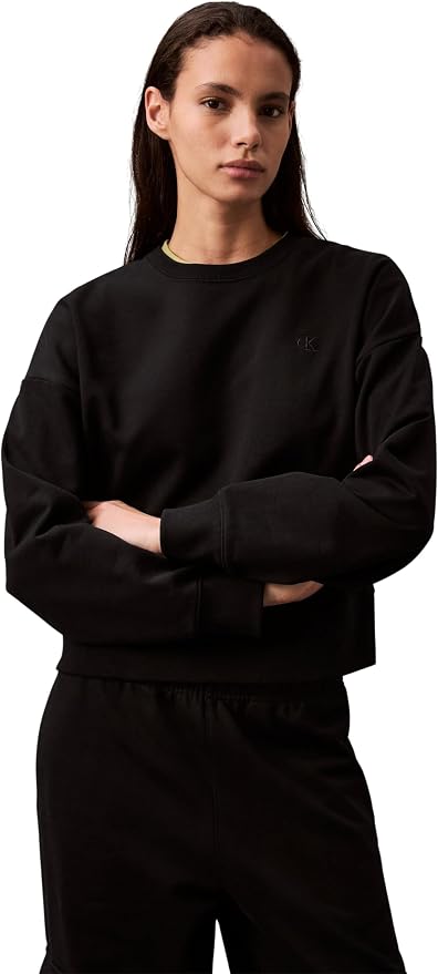 Sudadera Calvin Klein Mujer Archive Logo French Terry Crew Neck Negra