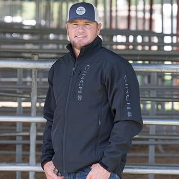 Cinch Men's Softshell Bonded Jacket Black Small at Amazon