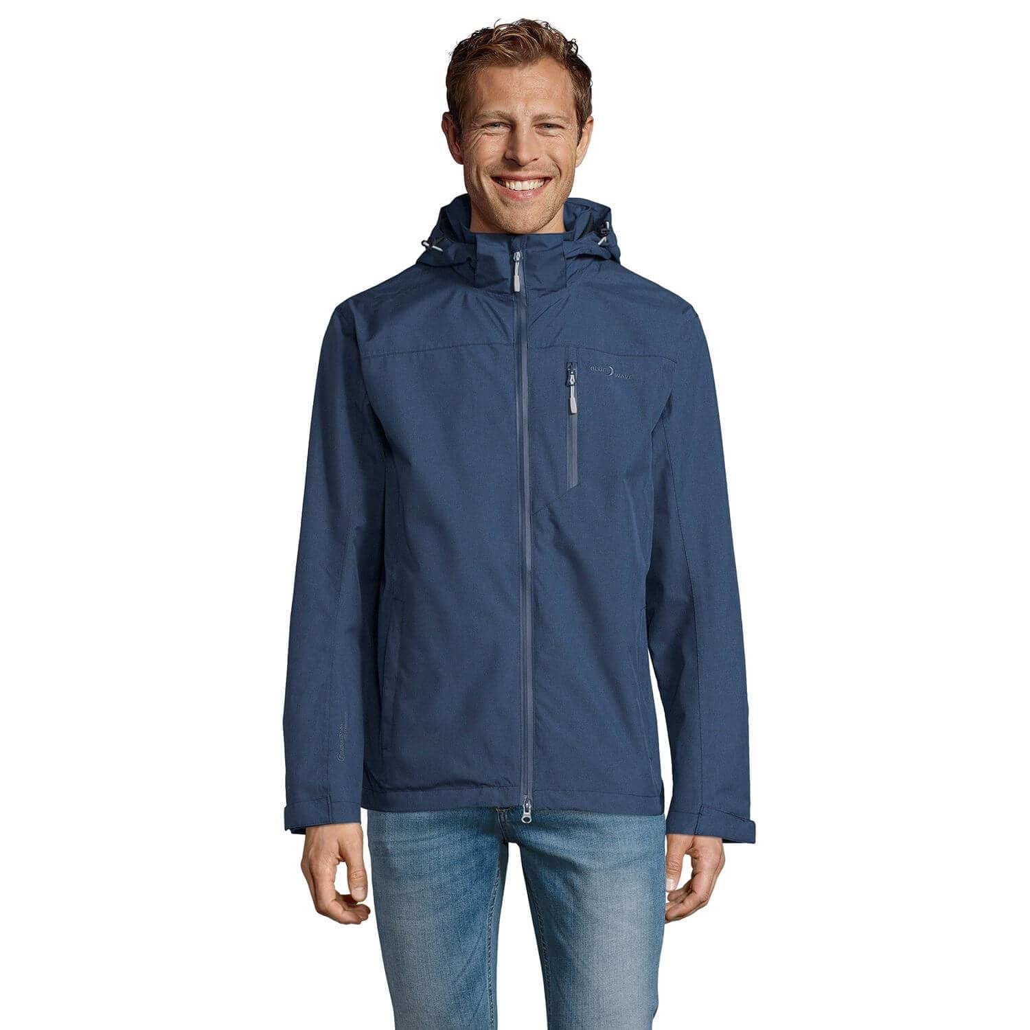 Blue Wave Herren Funktionsjacke Henk - Wasserdichte Outdoor-Jacke mit Mesh-Futter und abnehmbarer Kapuze