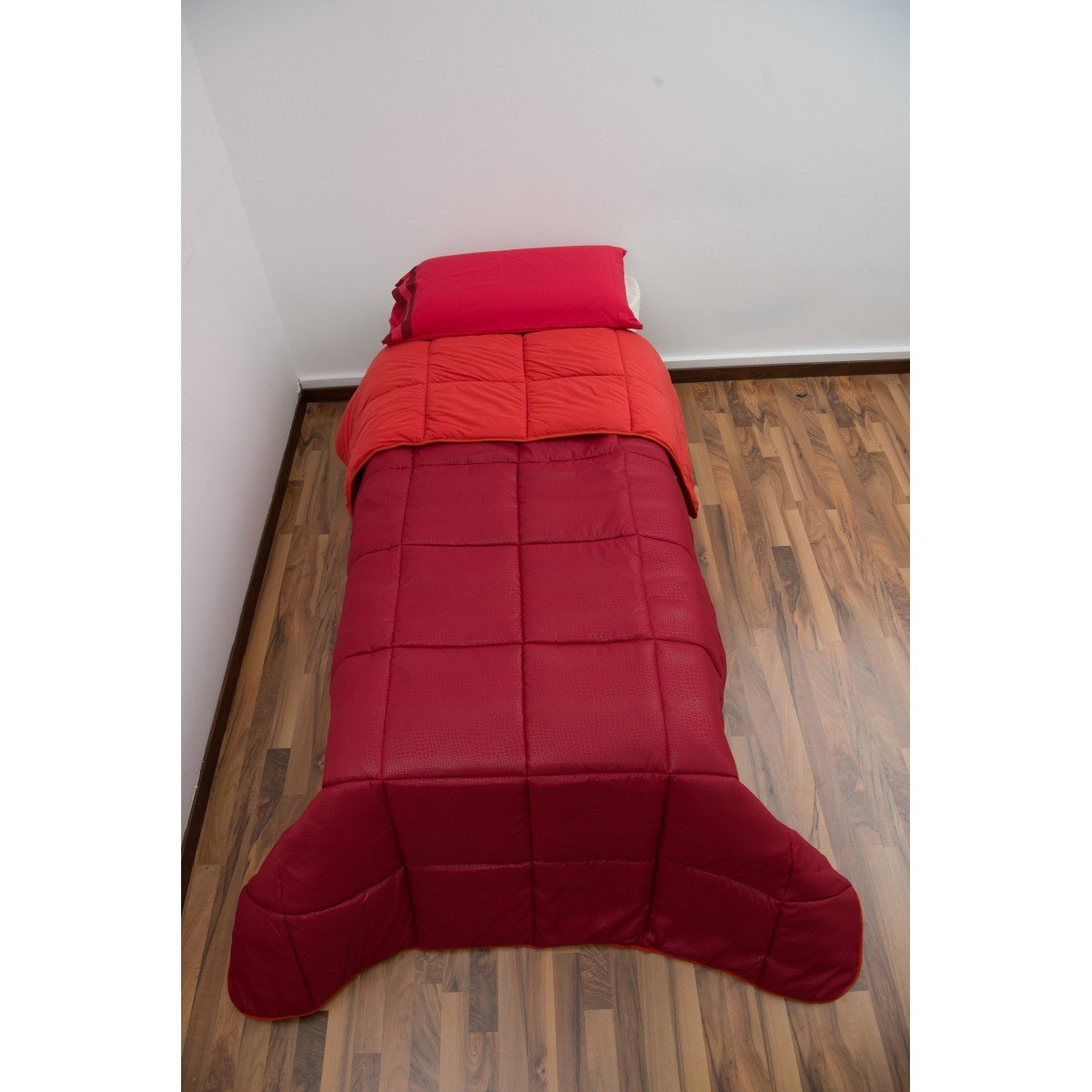 Piumone Trapunta Microfibra t.u.Double Face Art.Cortina 1p Rosso/Bordeaux Singola