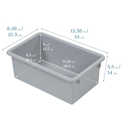 Miniatura 2 de ECR4Kids Cubo de almacenamiento con tapa, organización multiusos, contemporáneo, 10 piezas