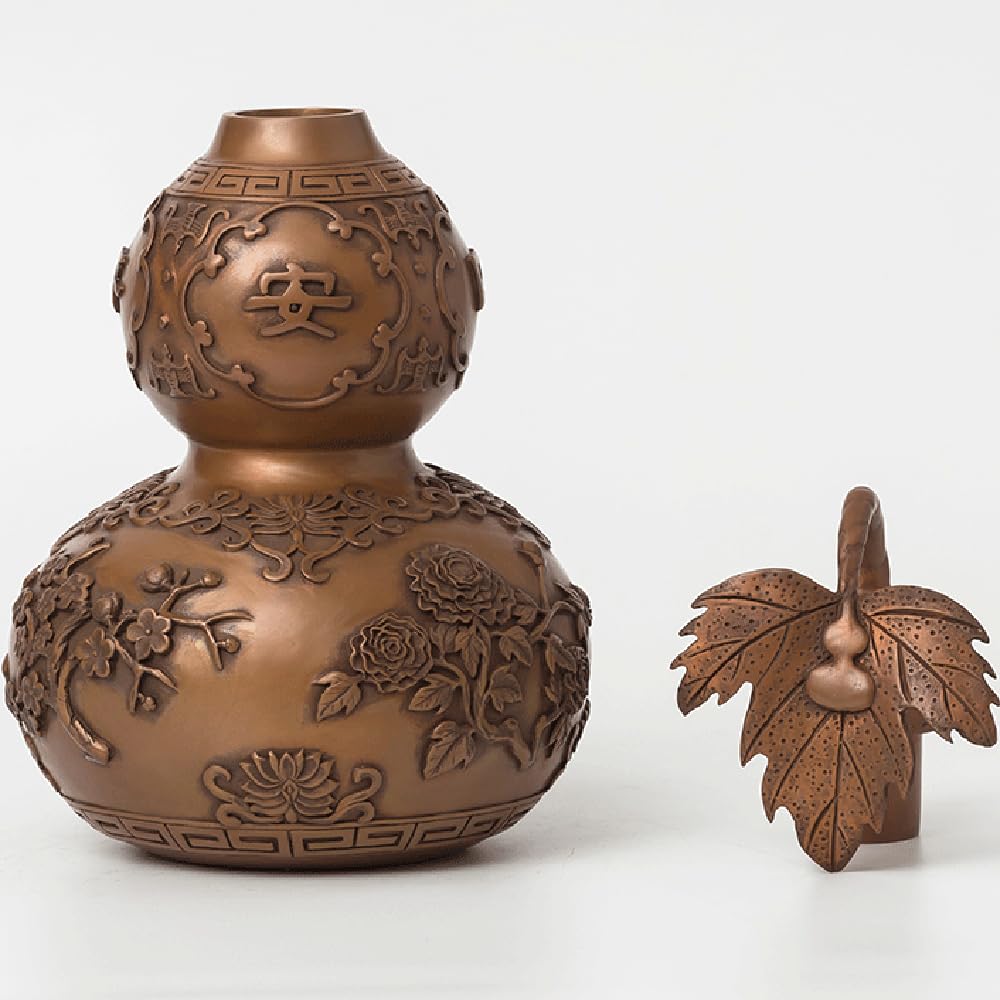Ornamento Zucca Pacifica Quattro Stagioni in Rame Puro, Mascotte Feng Shui in Ottone e Bronzo