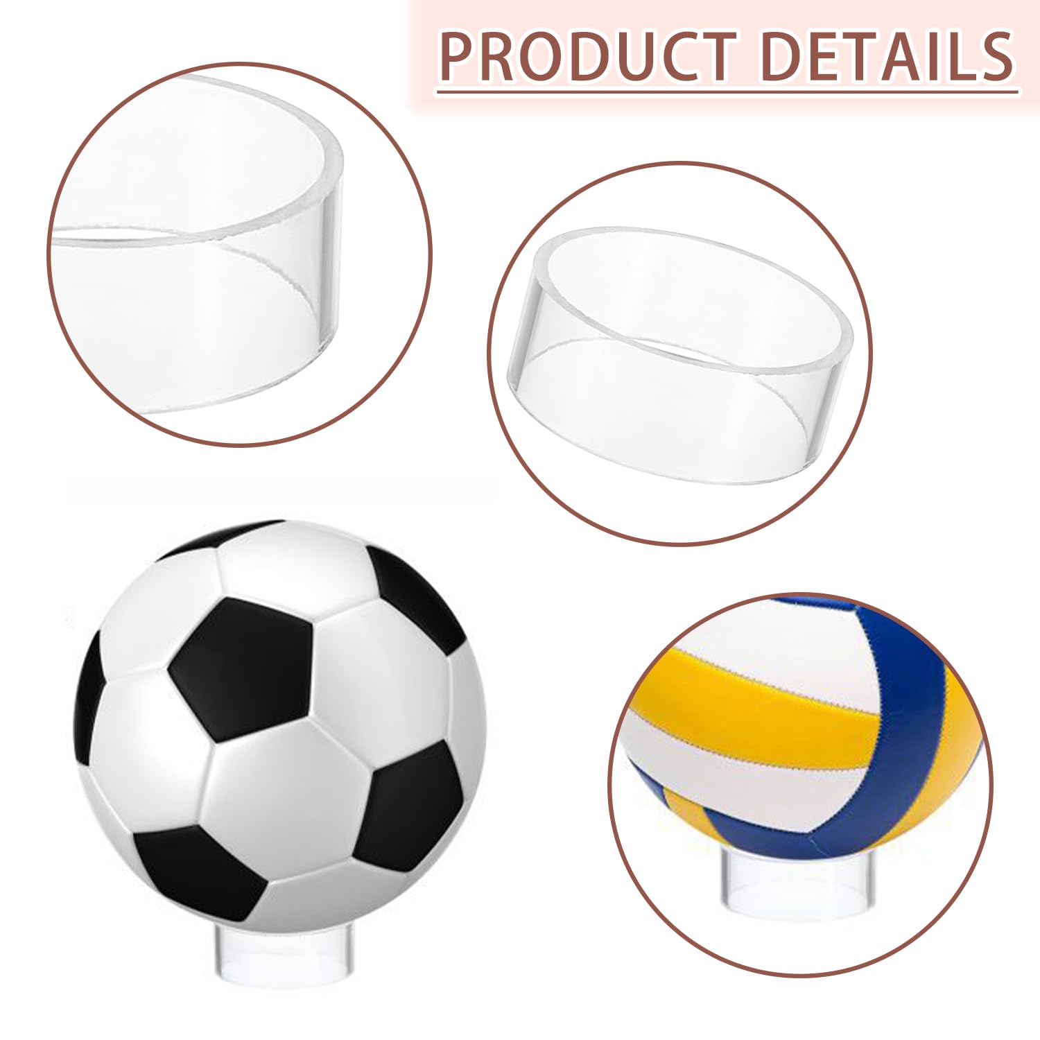 18 Pièces Support Balle Ronde Baseball, Support de Balle en Acrylique Clair, Supports de Baseball Ronds en Plastique, pour Balle de Cristal, Balle de Golf, Baseball, Balles de Tennis, Billes