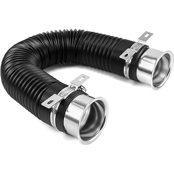 QWORK 76 mm Car Intake Pipe Expandable to 1 m Adjustable Universal Car Cold Air Intake Pipe Black