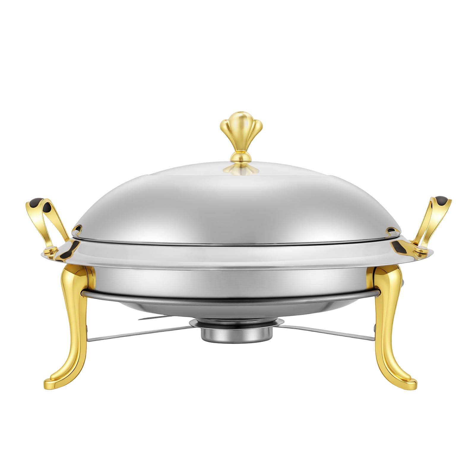 Contenitore rotondo Chafing Dish da 3 l, in acciaio inox, con coperchio, contenitore termico per buffet catering gastro e feste