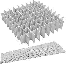 HOTUT Adjustable Plastic Drawer Dividers, 16 Pieces/32 x 7CM Drawer Separators Modular Drawer Separators Organizers for Office, Bathroom or Bedroom Versatile Separators