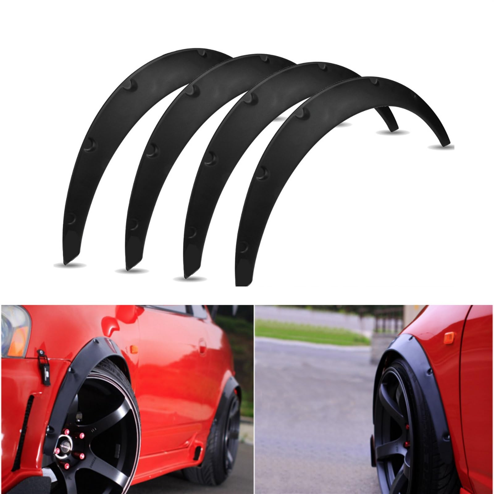 Garde-boue universels flexibles for voiture, 2 pouces, 4 pièces, garde-boue, évasements de, passages roues Extra