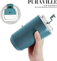 Vista 79 de Puraville Insulated Tumblers with Lid, 10 oz Travel Coffee Mug Stainless Steel Vacuum Cup, Leak Proof Reusable Double Walled Coffee Tumbler for Iced