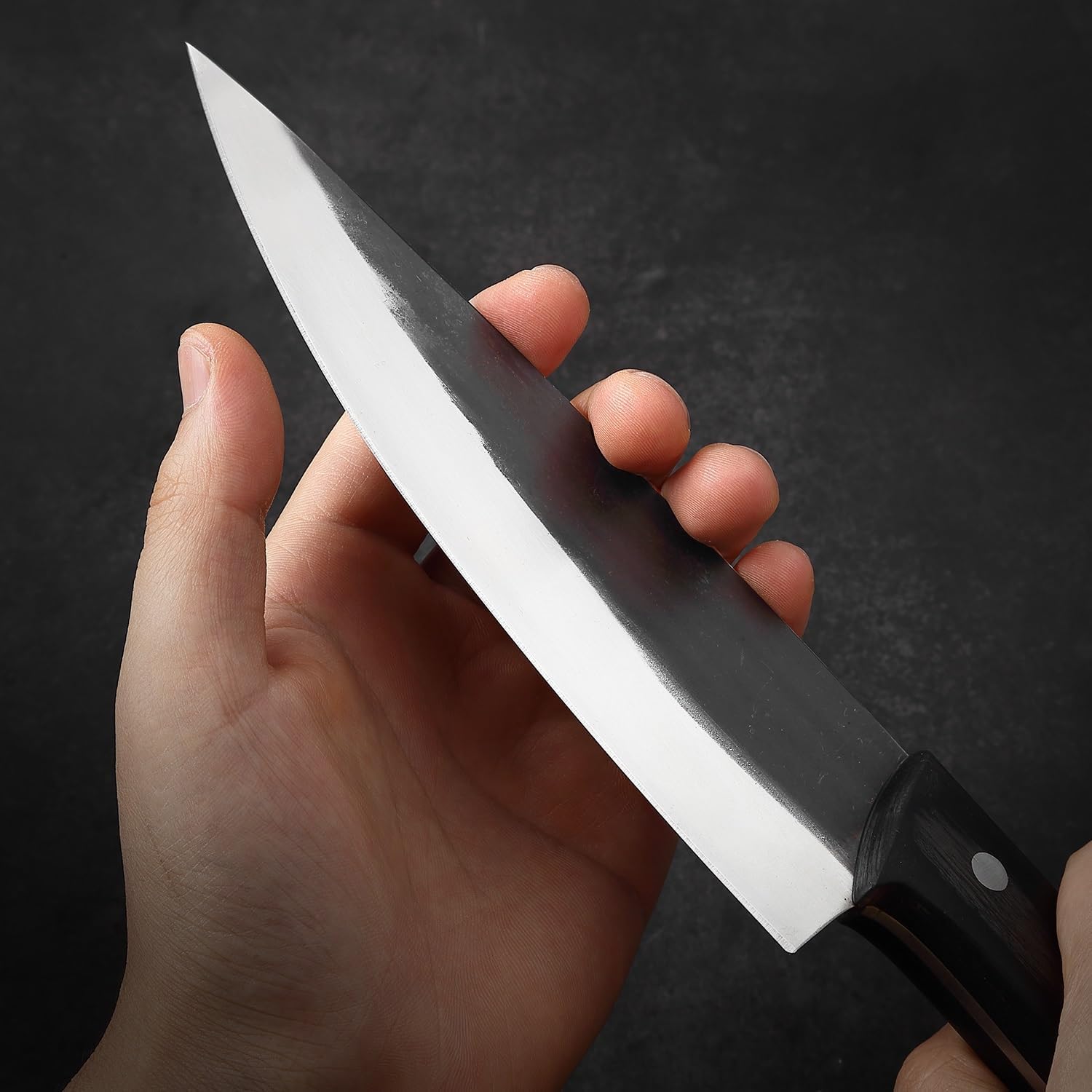 MAYIT Meat Cleaver Knife, 7.5 Inch Handmade Forged Kitchen Chef Knife High-carbon Steel Ultra-sharp Butcher Knife Cleaver Knives Meat Fish Slicing Knife (Color : Knife and Sheath), MAYiT5475