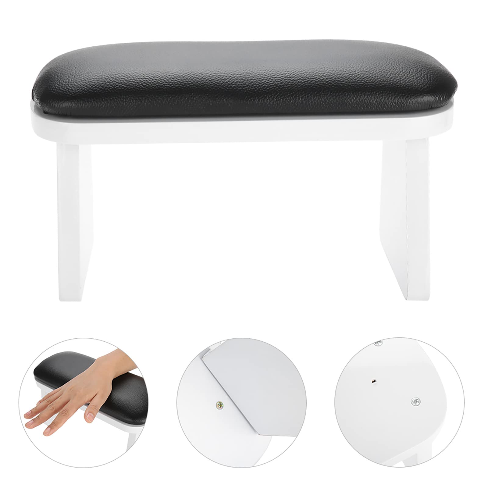 Poduszka do manicure, bezprzewodowa poduszka podtrzymująca ramię dla techników paznokci, miękka, wygodna poduszka do rąk w jednolitym kolorze, do użytku w salonie (czarna)