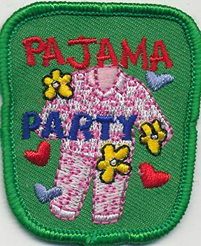 Girl Boy Cub Pajama Party PJs Green Fun Patches Crests Badges Scout Guide (2Pcs)