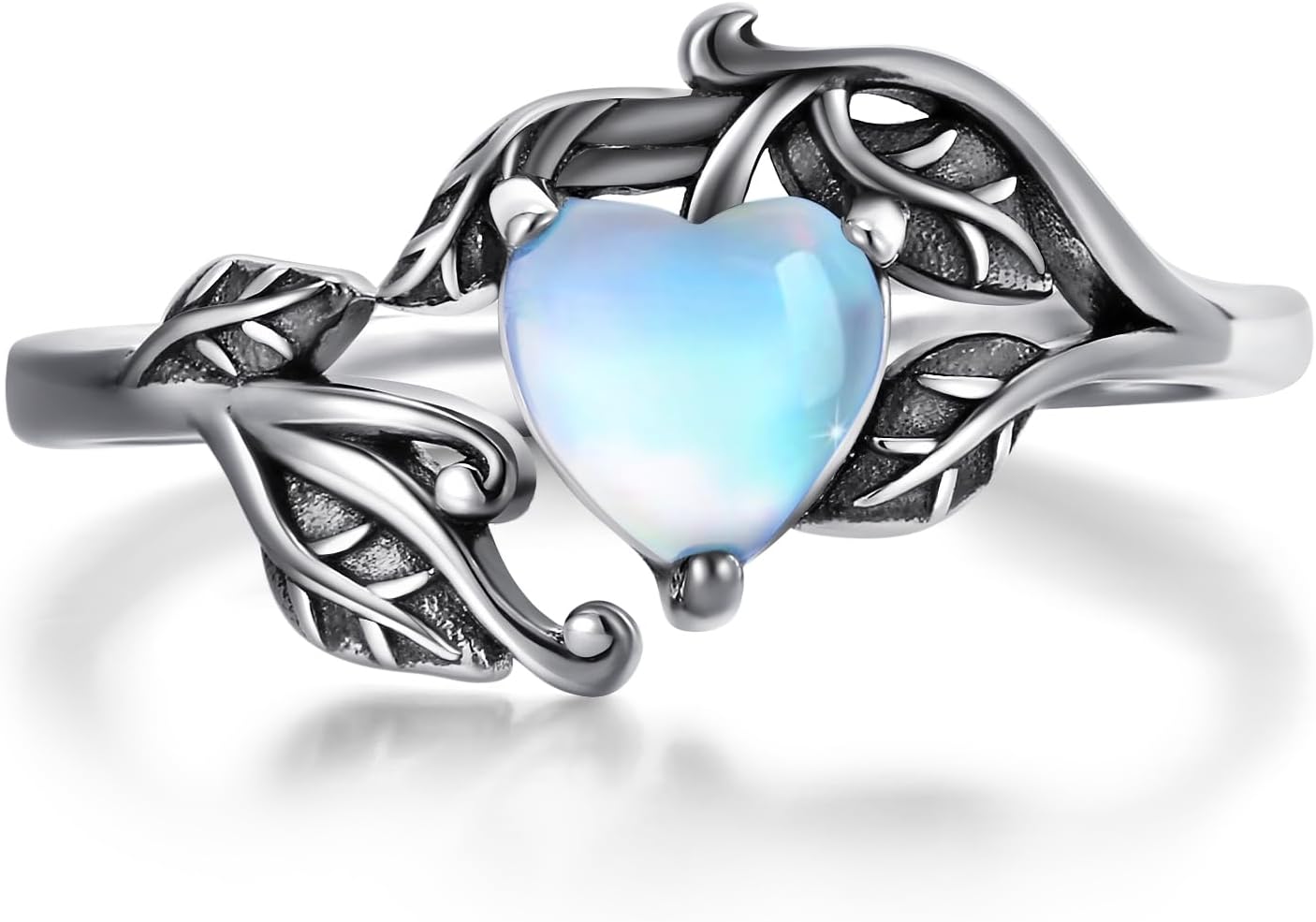 Vintage Moonstone Ring 925 Sterling Silver for Women-Adjustable Thumb Ring Bohemian Jewelry Gifts for Her