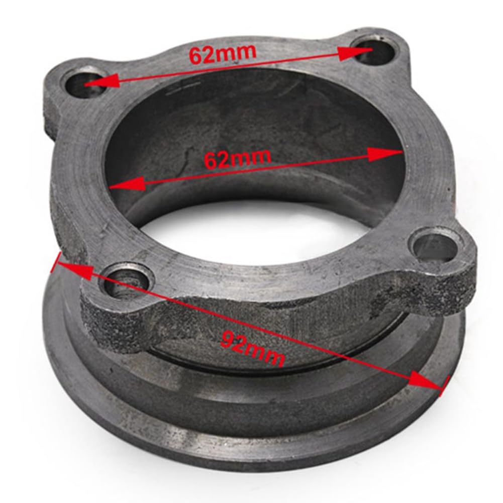 Kit Convertitore Flangia Adattatore Collettore di Scarico Turbo da 2,5" A 3" A 4 Bulloni in Ghisa