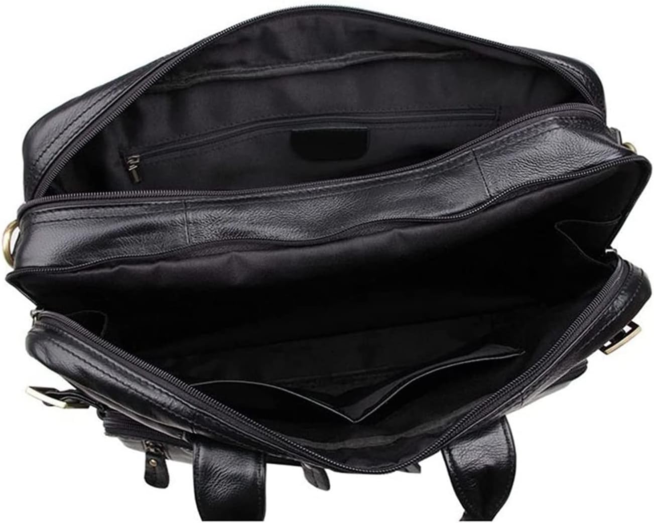 Leather Business Briefcase Convertible Shoulder Bag 17 Inch Laptop Messenger bag