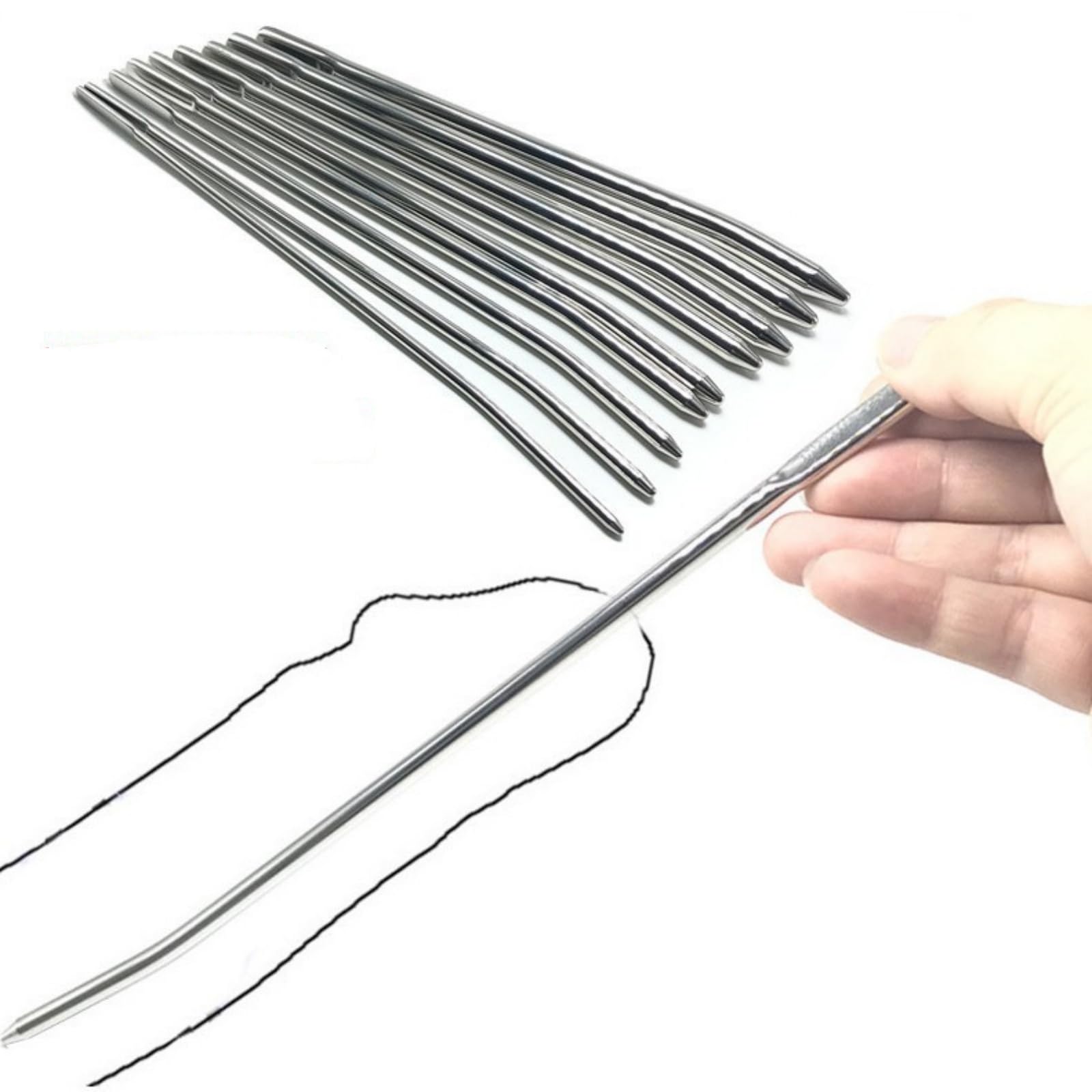 Tige métallique incurvée en forme d'œil de cheval, lot de 4 pièces, tige urétrale en acier inoxydable pour homme-FRRM12 (4mm+5mm+6mm+7mm)
