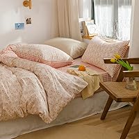 Vista 3 de BlueBlue Juego de Funda de Edredón de Conejo Twin 100% Algodón Ropa de Cama para Niños Niñas Adolescentes Cama Individual Conejito de Dibujos