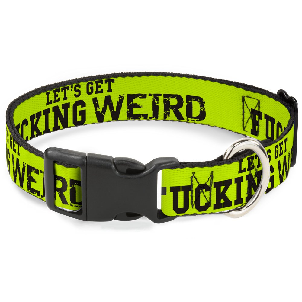 Collier Let's Get Fucking Weird vert et plastique noir 3,8 cm x 13-45,7 cm