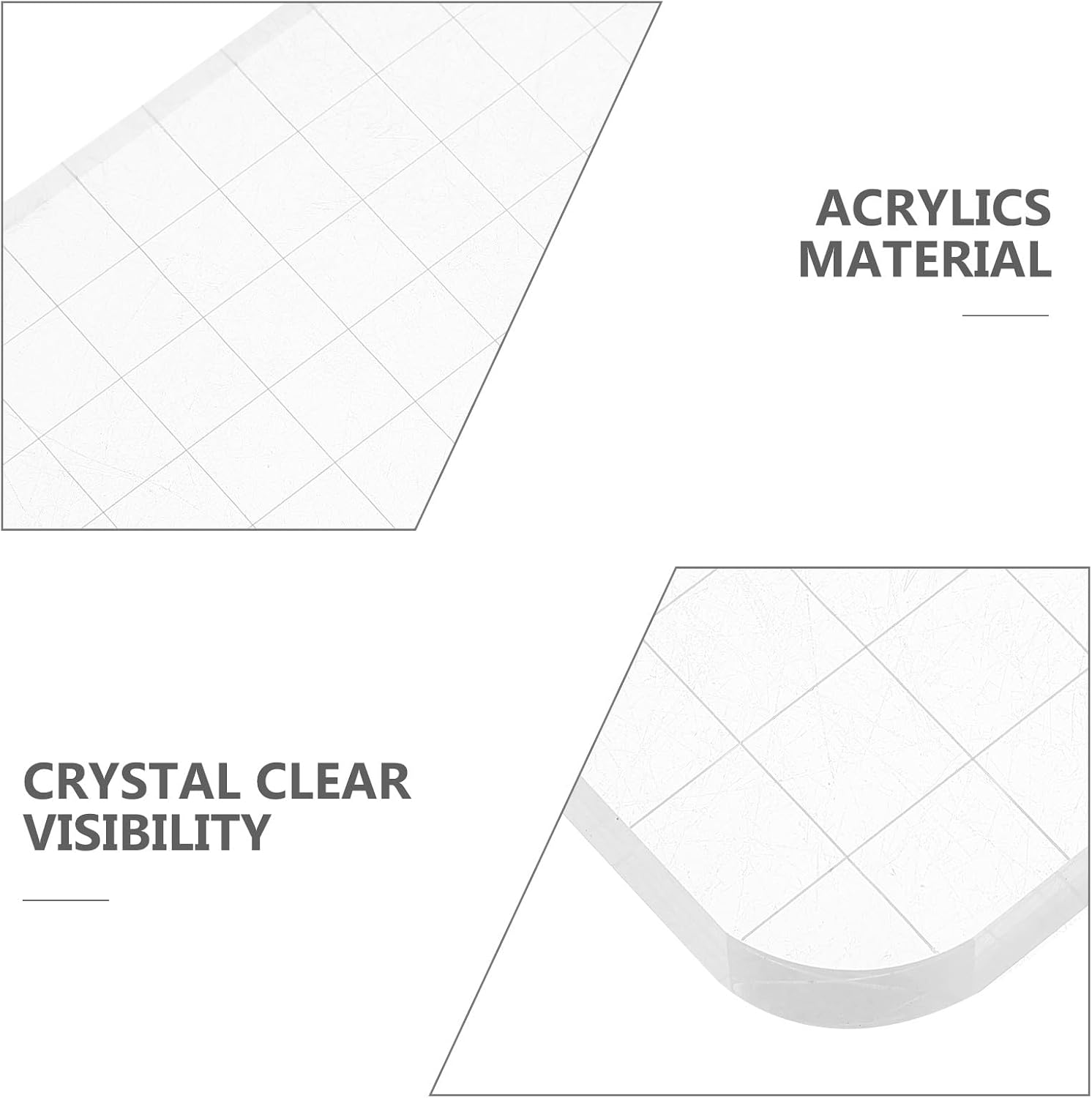 8pcs Clear Stamping Blocks Tools with Grid Lines: Assorted Sizes Acrylic Stamp Blocks - Scrapbooking Tools for Card Crafting Supplies