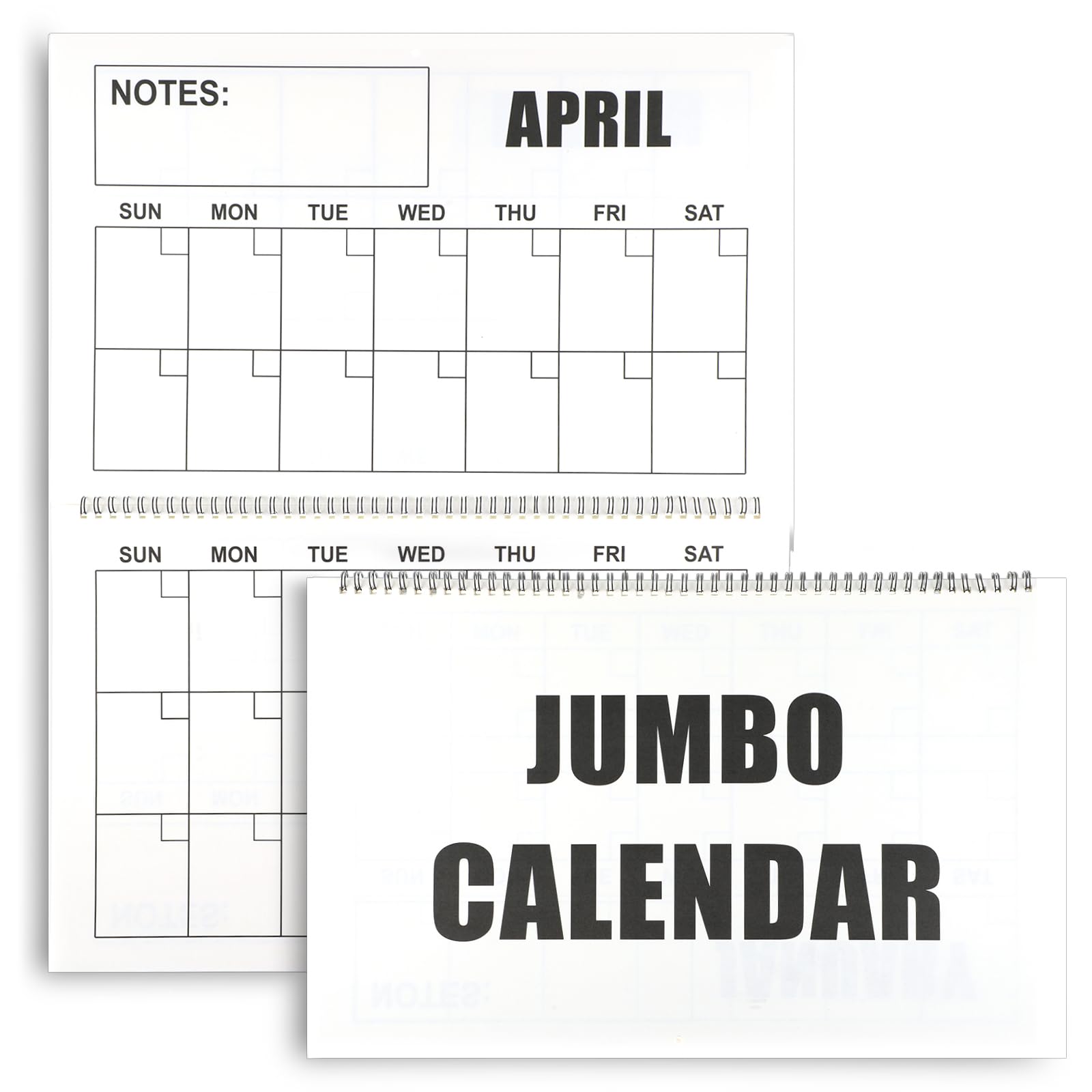 Fullhawl 2026 Undated Large Wall Calendar New Year Blank Planner Dry Ease Reusable Yearly Calendar 12 Month Annual Erasable Planner for Christmas Office Home Classroom(with Note,17'' X 22'')