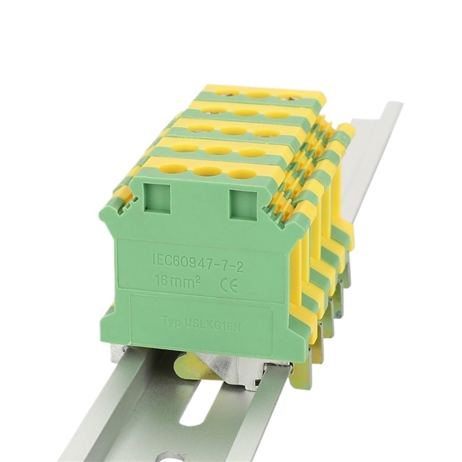 5 pièces UISLKG16 Installation de vis universelle protection de terre fil de terre connecteur électrique bornier Rail DIN UISLKG 16