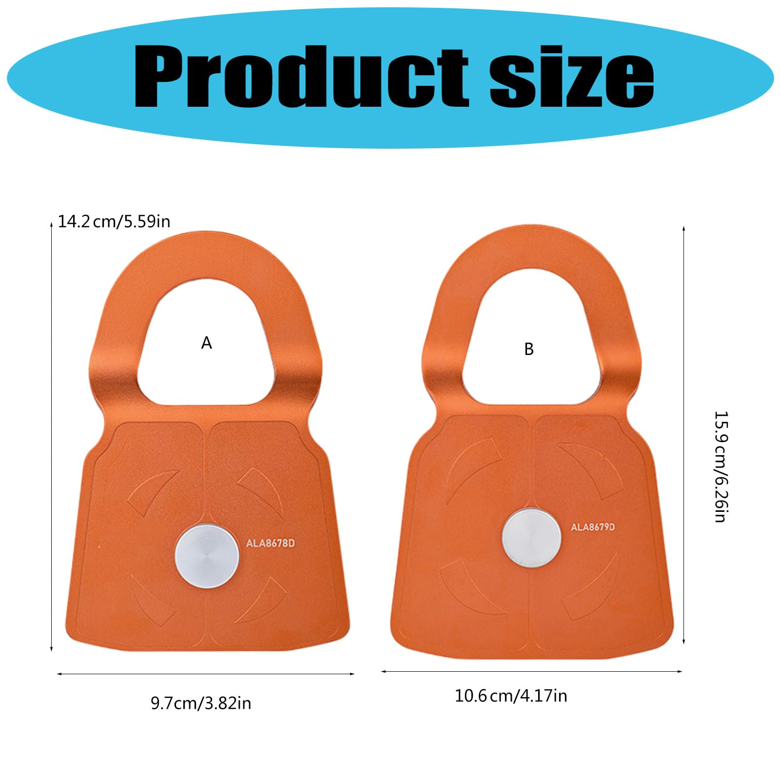 Pulleys Heavy Type Aluminum Alloys with Side Plate 360 Degree Swivels Pulleys for Mountaineering Construction Load Movemen Rusts Resistant Climbing Equipment