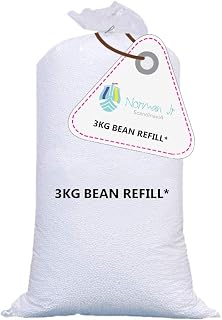 NORMAN JR Premium Virgin Grade Thermocol Balls Refill for Pillows, Sofa, Bean Bags, Soft Toys & Beans for Bean Bag Refill 3 Kg (White)