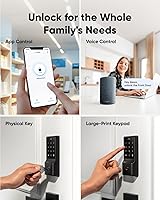 Vista 3 de eufy Security Smart Lock C34, Keyless Entry Door Lock with Apple Home Ecosystem, Built-in Wi-Fi Deadbolt for Front Door or Back, Supports Matter