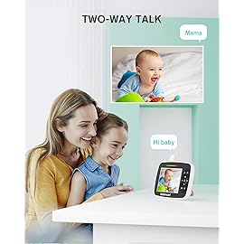 Kidsneed Baby Monitor - 3.5 Screen Video Baby Monitor with Camera and Audio - Remote Pan-Tilt-Zoom, Night Vision, VOX Mode, Temperature Monitoring, Lullabies, 2-Way Talk, 960ft Range
