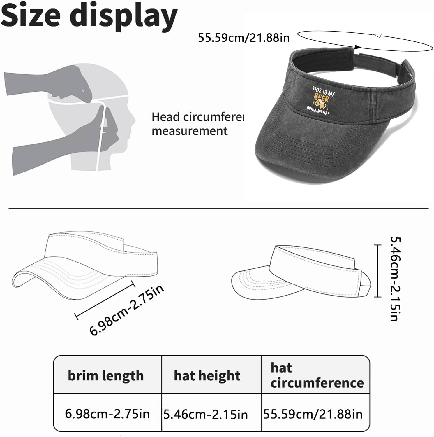 Funny Beer hat This is My Beer Drinking Cap Sun Visor Hats for Adult Visors Flodable Visors - Image 4