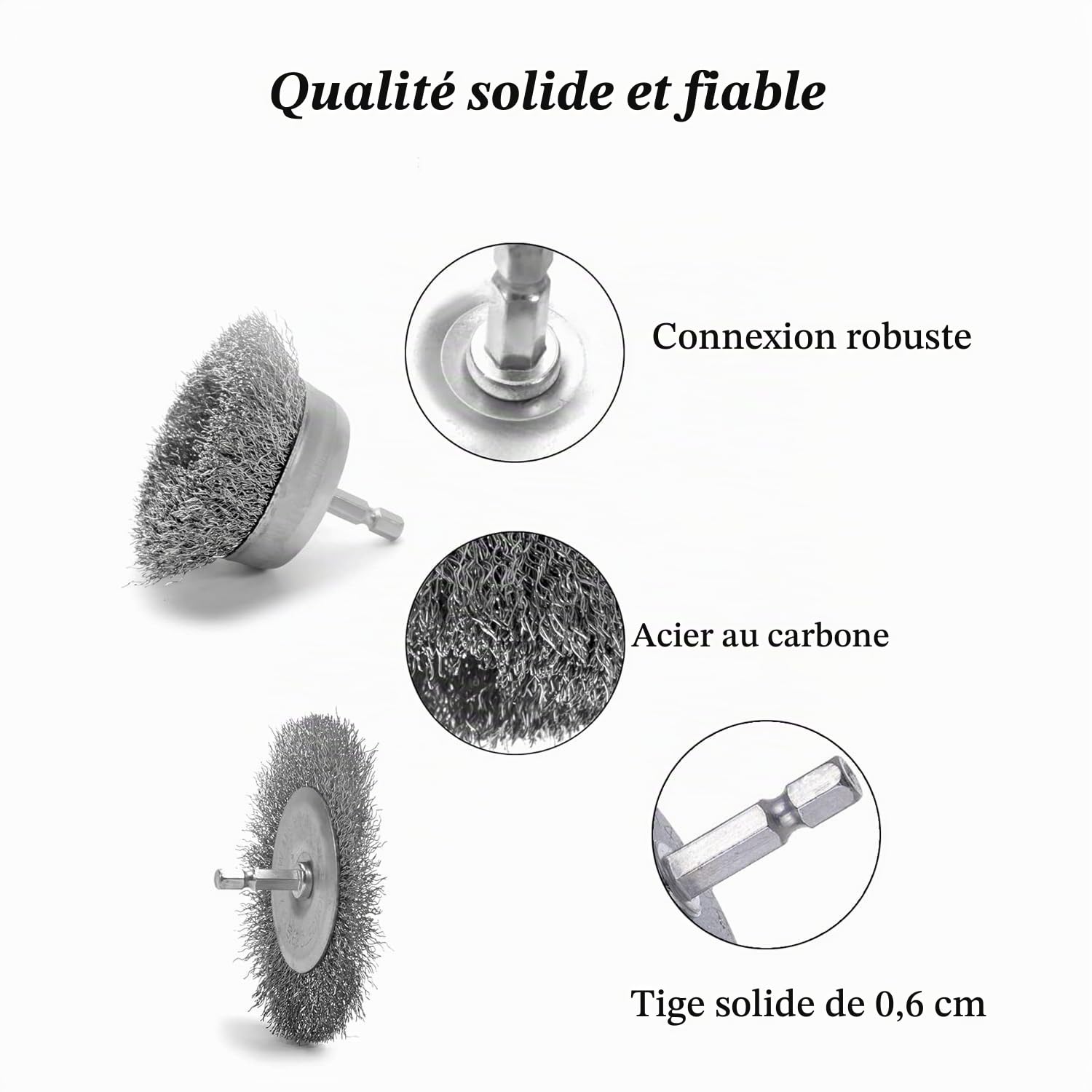 6 Roues de Brosse Métallique pour Perceuse 1 Pouce Extrémité Cannelée Brosses Métalliques 1/4 Pouce Hexagonale pour Peinture-Surface et Petits Espaces 6 Roues de Brosse Métallique pour Perceuse 1 Pouce Extrémité Cannelée Brosses Métalliques 1/4 Pouce Hexagonale pour Peinture-Surface et Petits Espaces