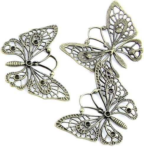 Bisutería bronce antiguo colgantes fl2215 mariposa Craft un montón reparación suministros