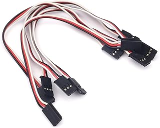 Juvielich 5Pcs 6inch/150mm Male to Male Lead Servo Extension Cable, 30-Cores Wire for RC Futaba JR Servo