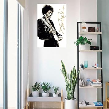 Jimi Hendrix - Music Poster (Playing Guitar - Signature) (Size: 24 x 36)