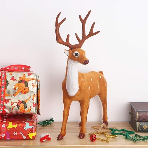 Miniatura 4 de Generic Figura decorativa de ciervo, escultura de reno de plástico, decoración de invierno y Navidad, estatua de alce, figura de animal para sala de