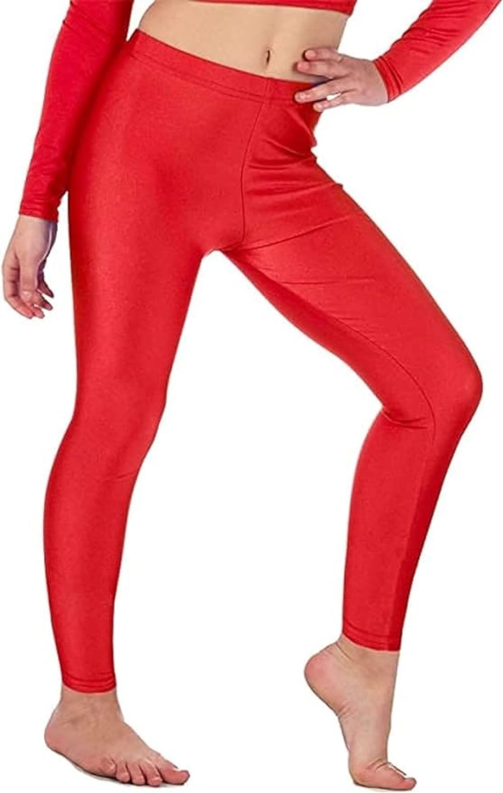 Kikfit Women's Red ’S Stretch Gym Leggings Flexible Yoga Pants Running Fitness Workout Tights (As8, Regular, Regular, 2XL)