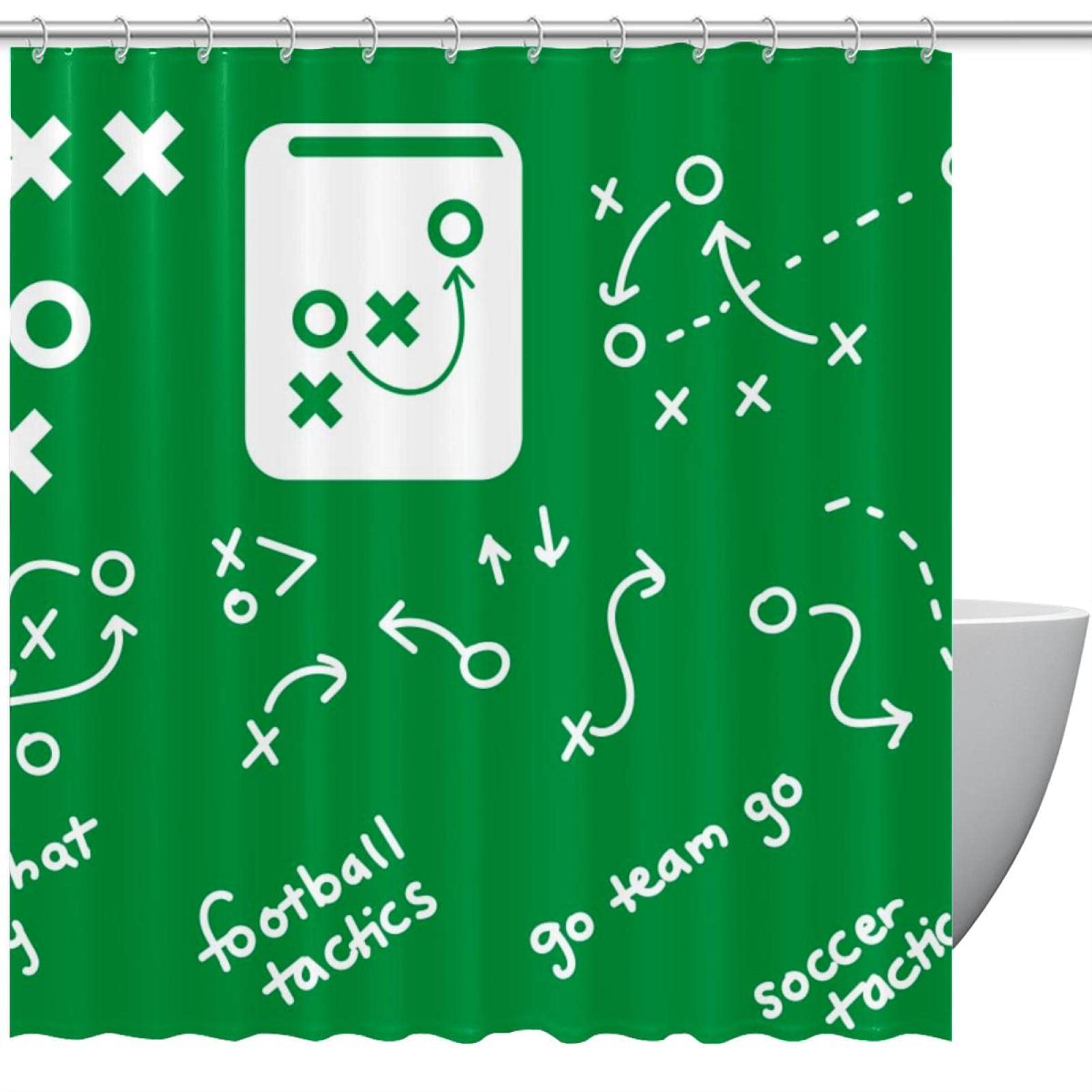 Rideau de douche 72 x 72 vert sans odeur chimique pour remplacer votre vieux rideau