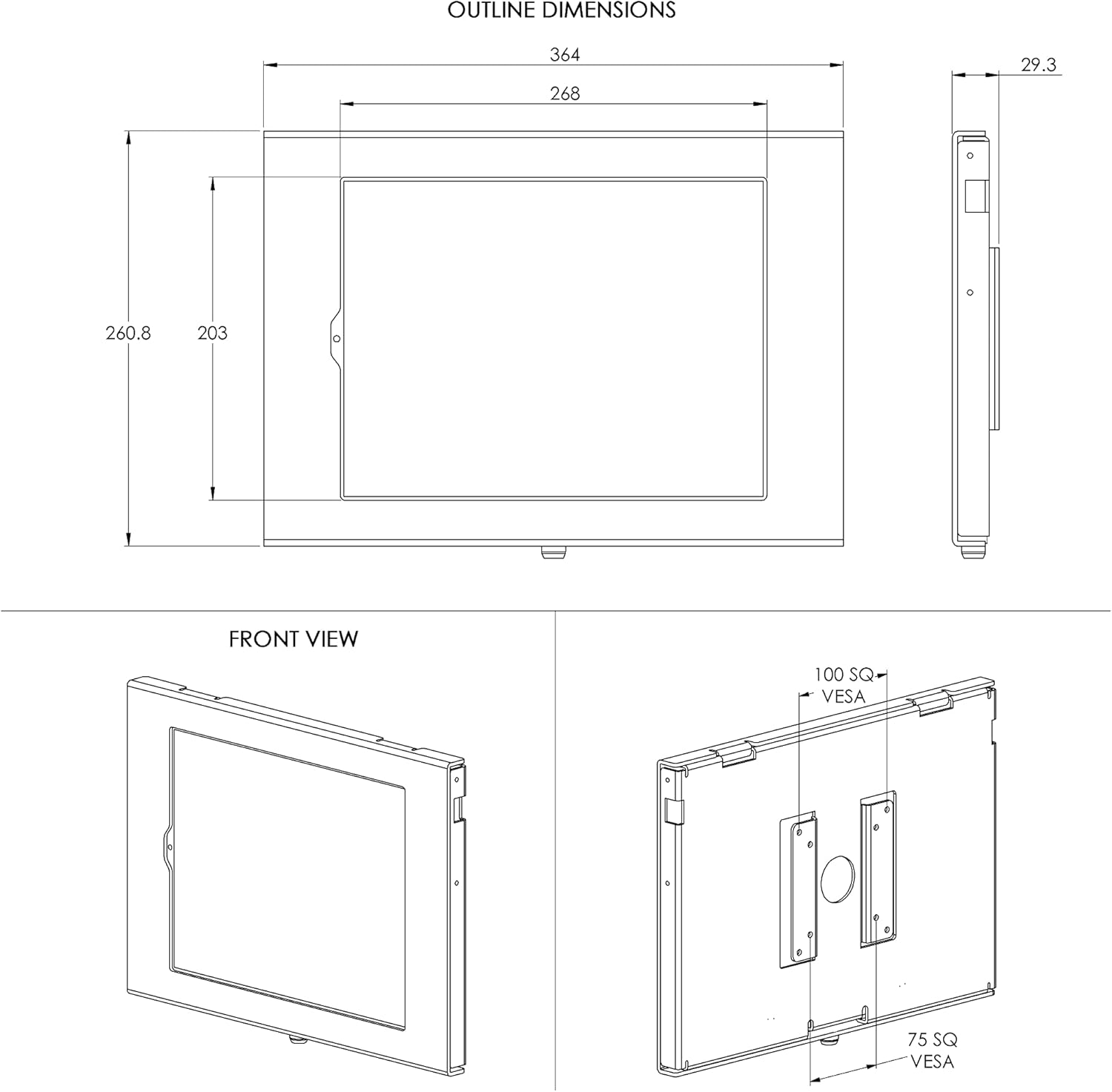 TABcare Locking Security Metal Case for Apple iPad Pro 12.9" 3rd 4th 5th 6th gen. for Kiosk, POS, Store, Show Display (Black, iPad Pro 12.9 3/4/5/6)