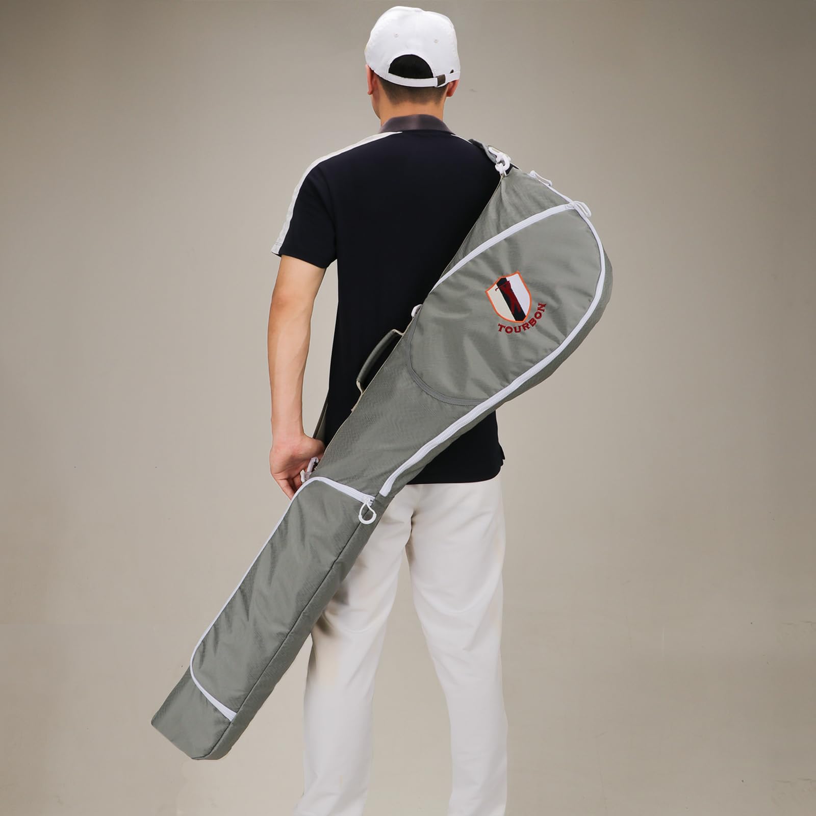 TOURBON Tragbare Golftasche aus Nylon, leicht, Sonntags-Tragetasche, faltbar, für Golfschläger/Reisen