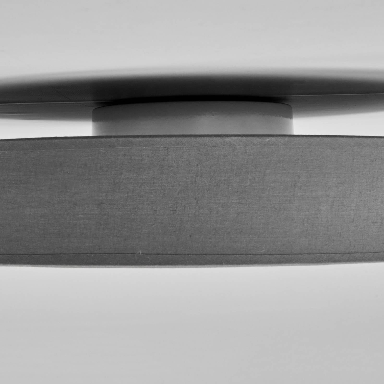 Lindby LED Lámpara de techo Saira (Moderno) en Gris hecho Textura, Tela Tejido Seda e.o. para Salón & Comedor (1 llama, lámpara textil