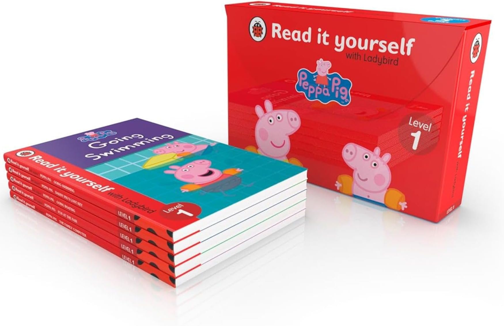 Peppa Pig Read It Yourself Tuck Box Level 1: 5 Books Tuck-Box Set (The Family Computer, Going Swimming, Fun at the Fair and More)